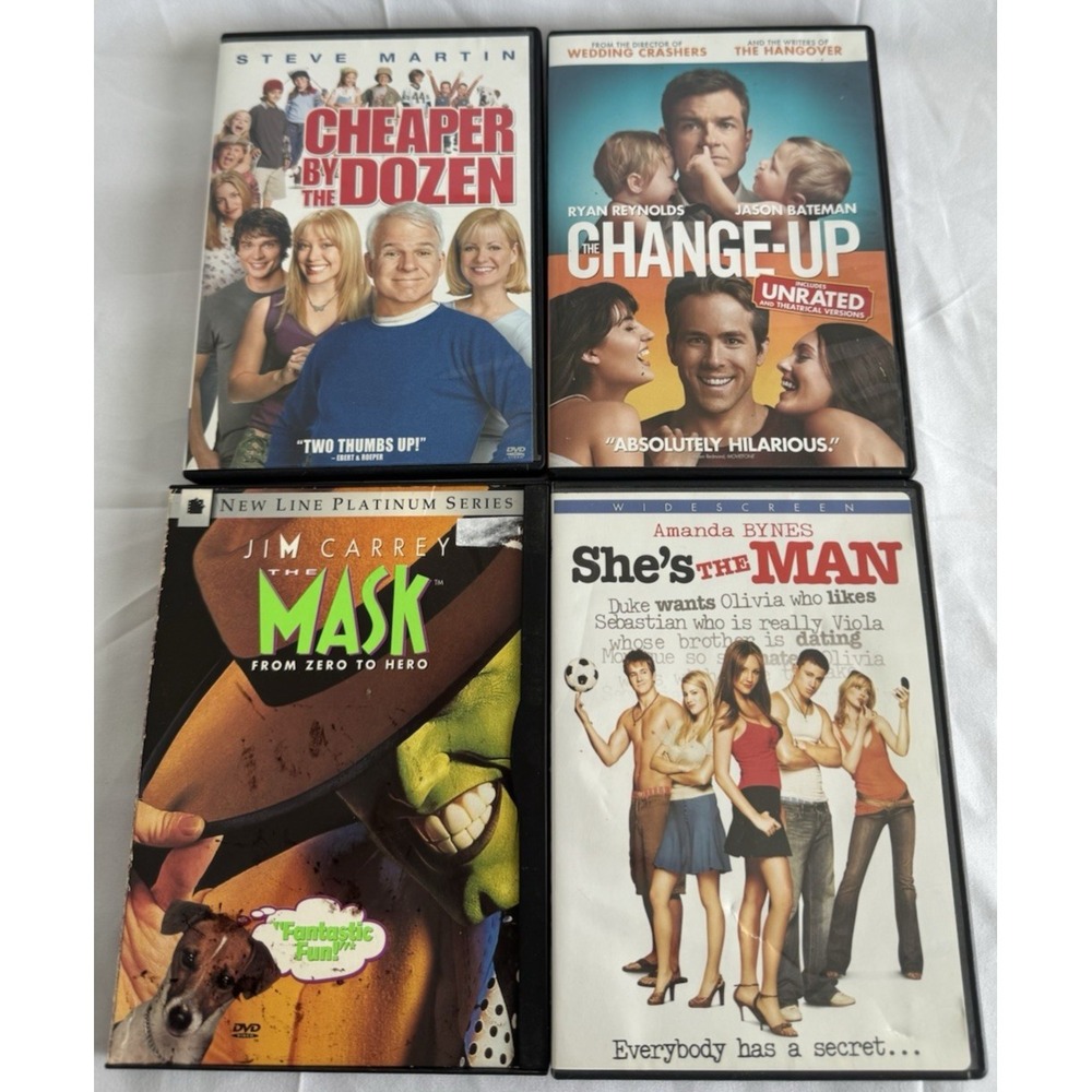Comedy DVD Lot - Cheaper By The Dozen | The Change Up | She's The Man | The Mask